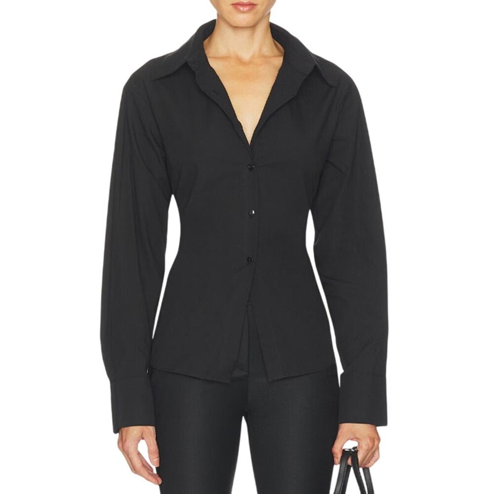 ALL THE WAYS Clarise Open Back Top in Black, Size S